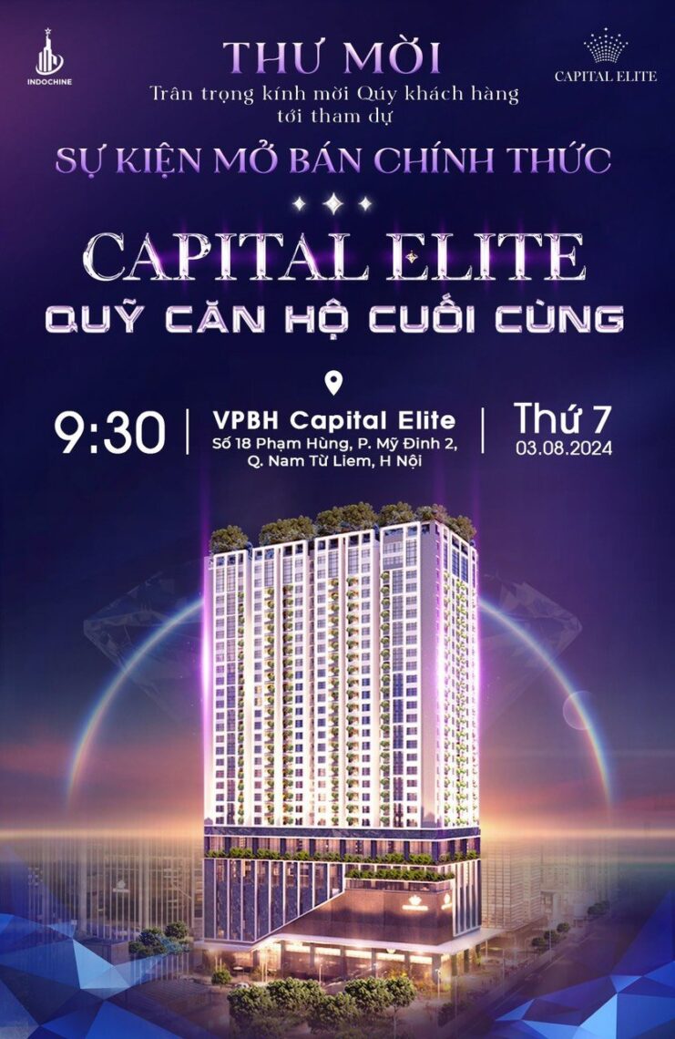 Capital Elite Dự án 18 Phạm Hùng - Mỹ Đình - Nam Từ Liêm 0889494888